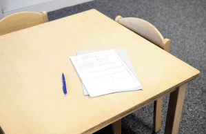 Exam on table