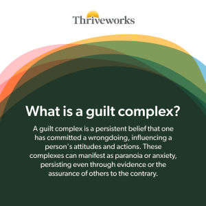 A guilt complex is a consistent impulse to believe that you've done something wrong that influences your attitudes and actions.