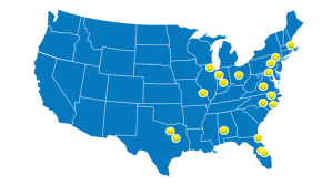 Map with smiles at TherapyLand locations